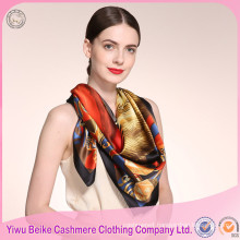 High Quality New Design Chinese Square 100% Silk Scarf